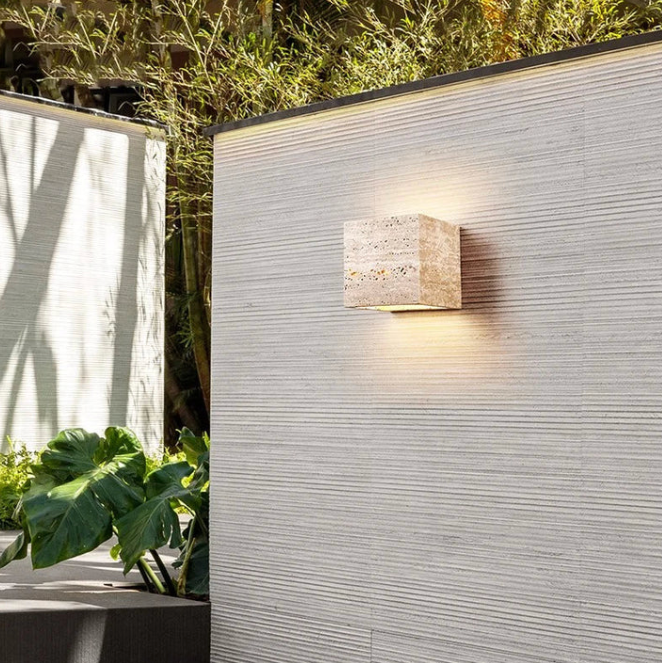 Stone wall sconce – a minimalist lamp made of natural travertine 6