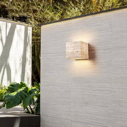 Stone wall sconce – a minimalist lamp made of natural travertine 6
