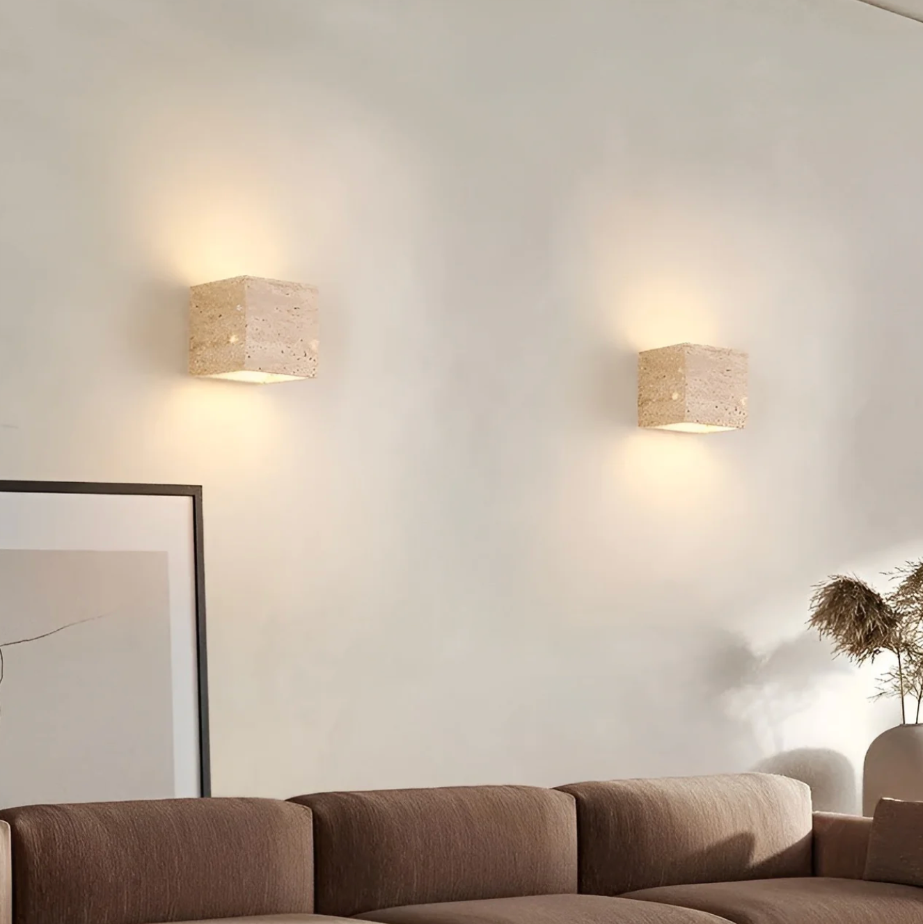 Stone wall sconce – a minimalist lamp made of natural travertine 7