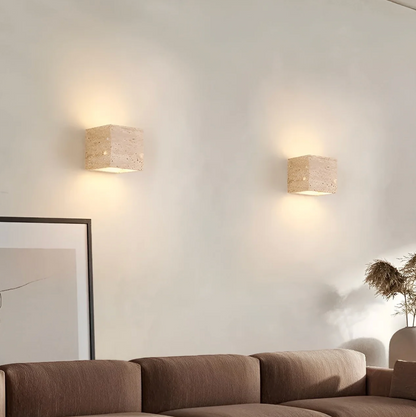 Stone wall sconce – a minimalist lamp made of natural travertine 7