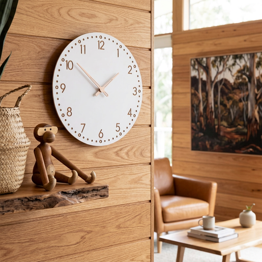 Elara Haus Nordic Minimalist Wooden Wall Clock