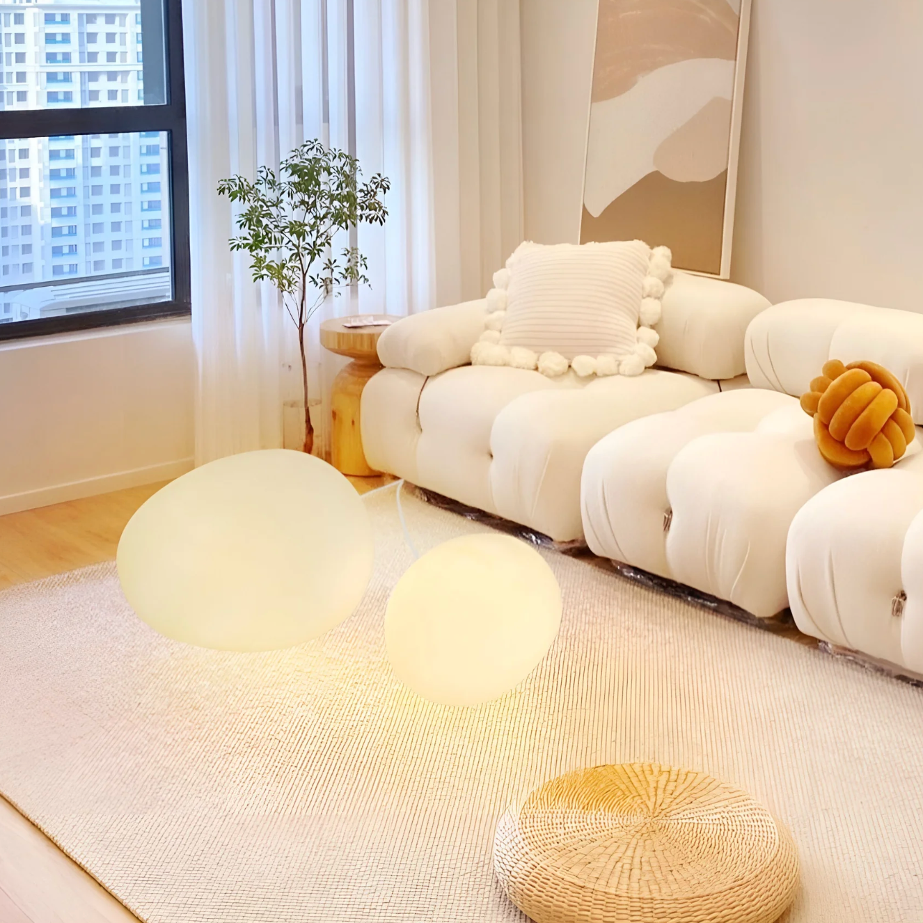 Stone-shaped table lamp – minimalist elegance in an organic form 5