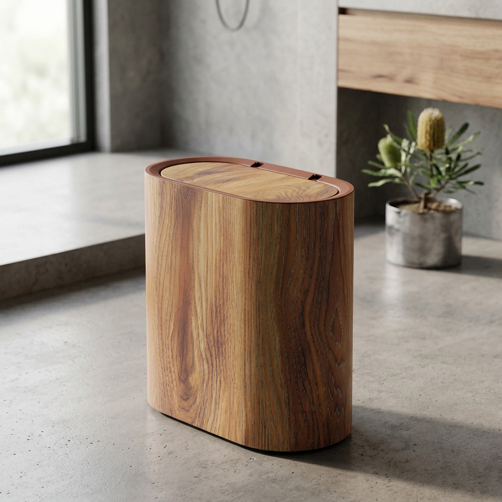Elara Haus Oval Waste Bin with Pop-Up Lid