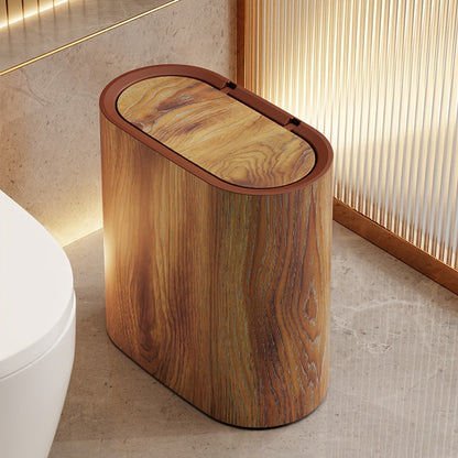 Marble Pattern Trash Can | Modern Bathroom & Kitchen Bin with Lid 0