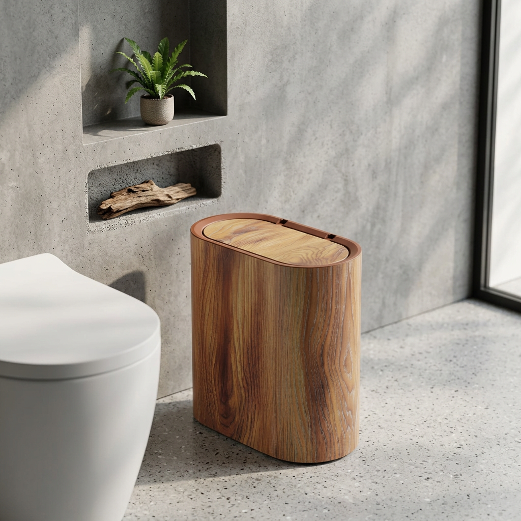 Elara Haus Oval Waste Bin with Pop-Up Lid