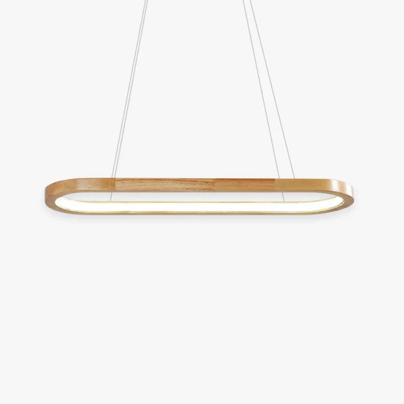Veon Contemporary Oval Wooden Pendant Light 1
