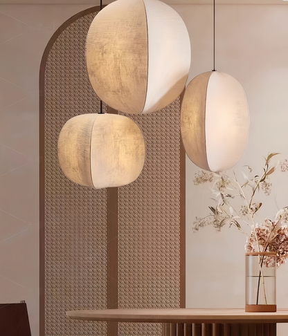 Wabi Sabi Linen Led Pendant Light - Elegant Modern Lighting Fixture 3