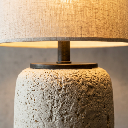 Elara Haus Pedestal Base Floor Lamp with Tapered Drum Shade