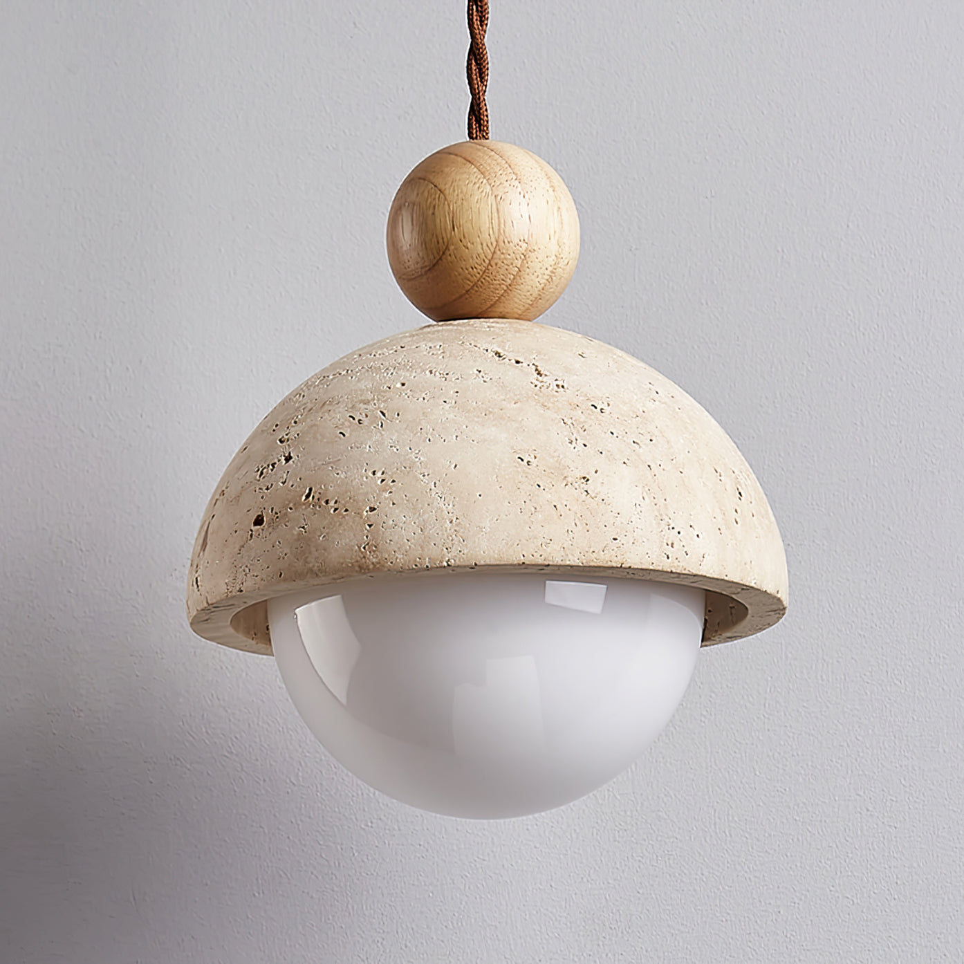 Elara Haus Pendant Light - Travertine Dome Glass Design Hanging Lights 2
