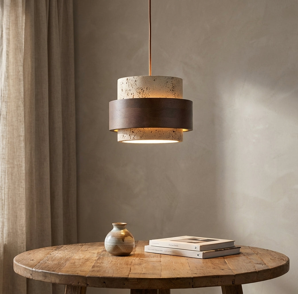 Elara Haus Pendant Light - Travertine Stone Kitchen Pendant Lighting