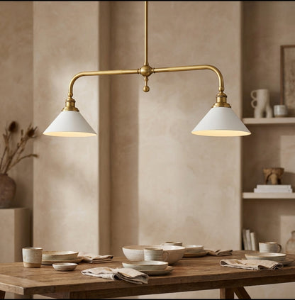 Elara Haus Pendant Light - Vintage Metal And Glass Kitchen Pendant Lighting