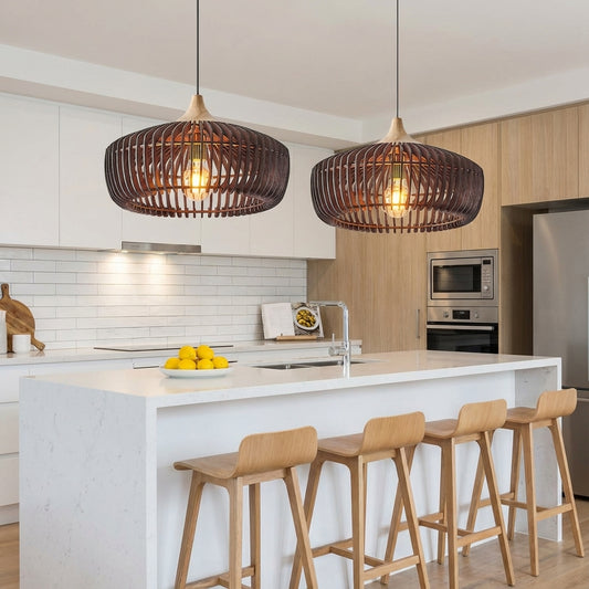 Elara Haus Pendant Light - Wood Nordic Japanese Kitchen Pendant Lighting