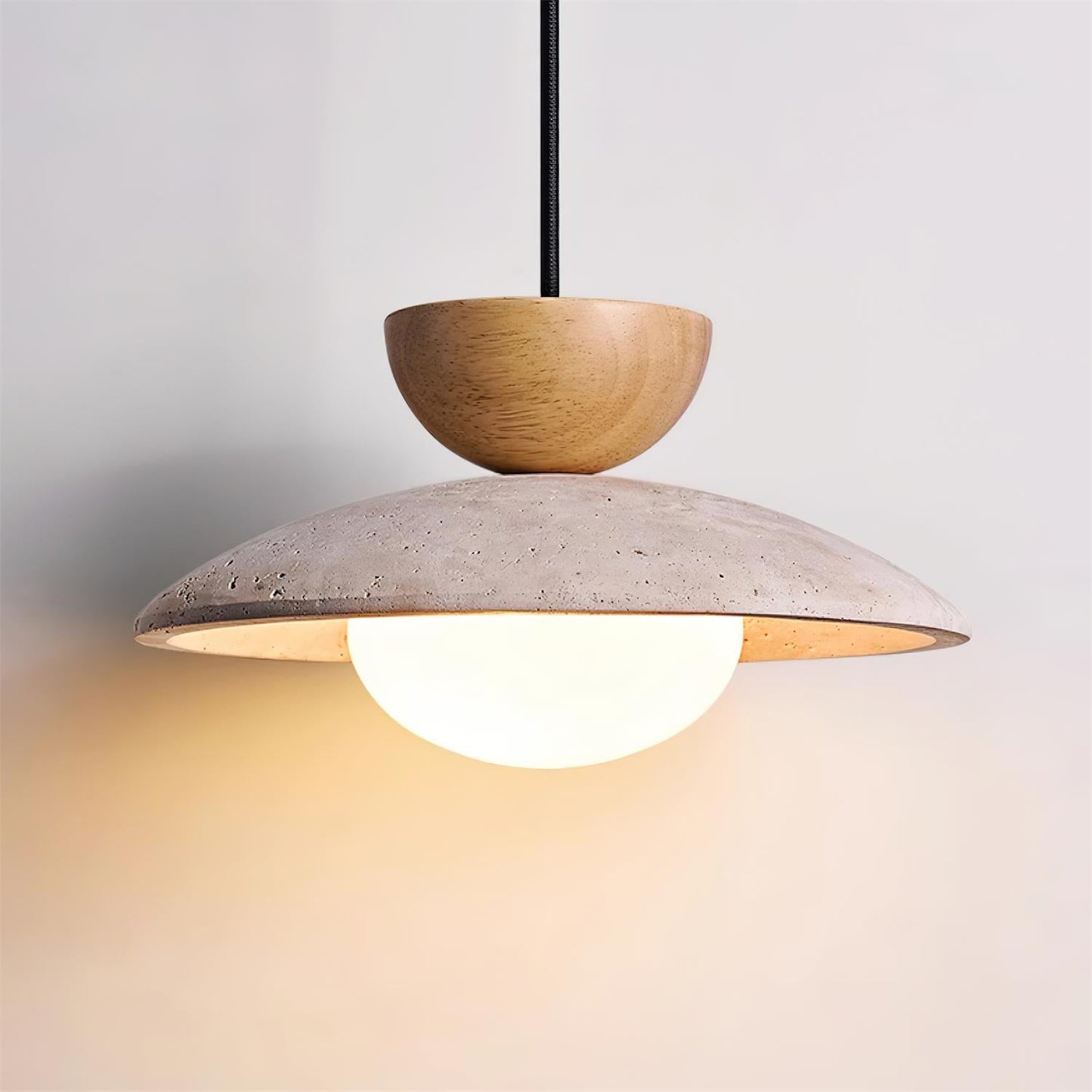 Elara Haus Pendant Light - Wood and Travertine Kitchen Pendant Lighting 8