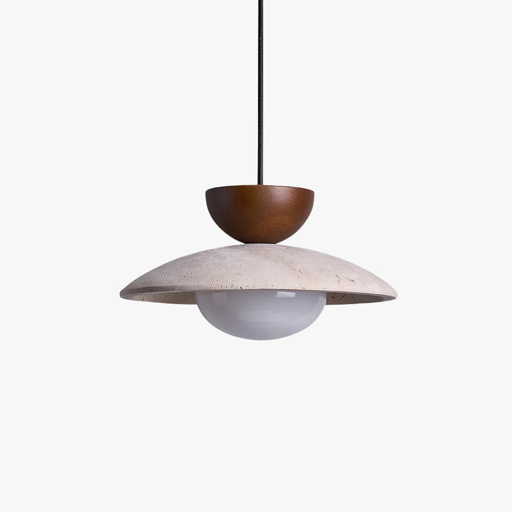 Elara Haus Pendant Light - Wood and Travertine Kitchen Pendant Lighting 1