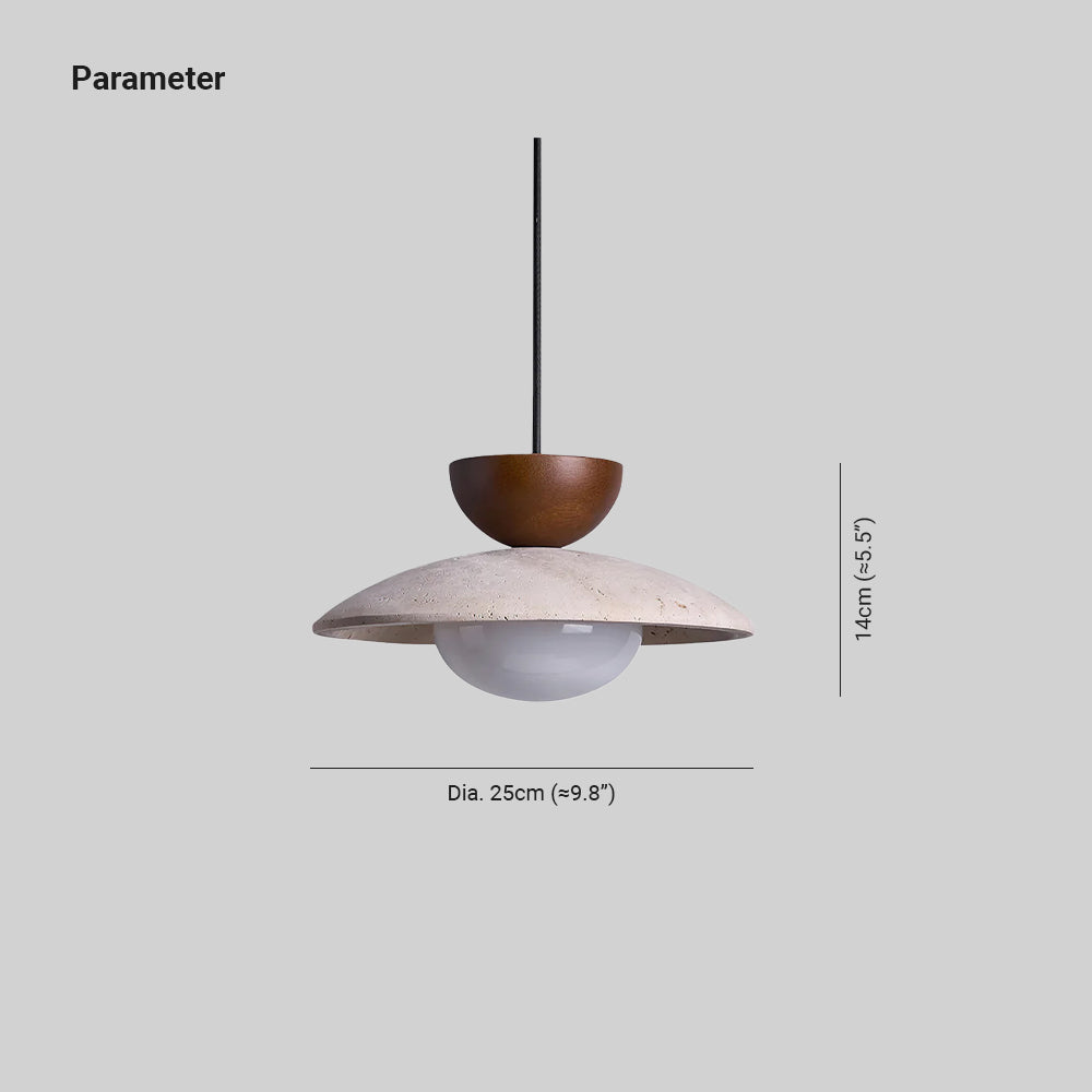Elara Haus Pendant Light - Wood and Travertine Kitchen Pendant Lighting 3