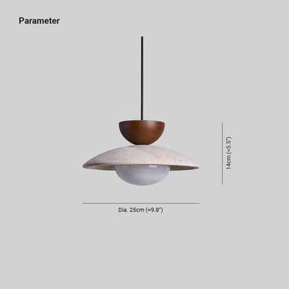 Elara Haus Pendant Light - Wood and Travertine Kitchen Pendant Lighting 3