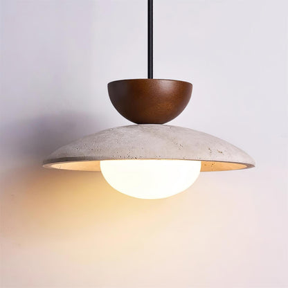 Elara Haus Pendant Light - Wood and Travertine Kitchen Pendant Lighting 5