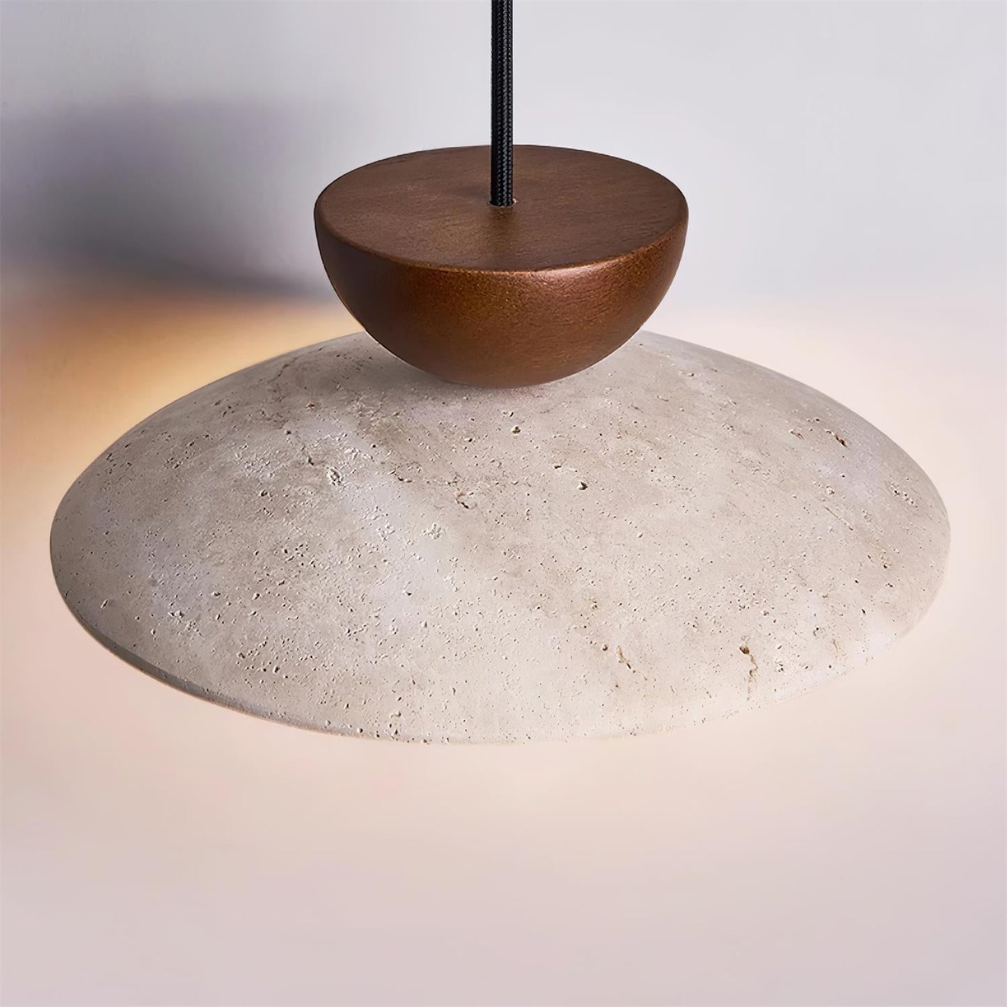 Elara Haus Pendant Light - Wood and Travertine Kitchen Pendant Lighting 6