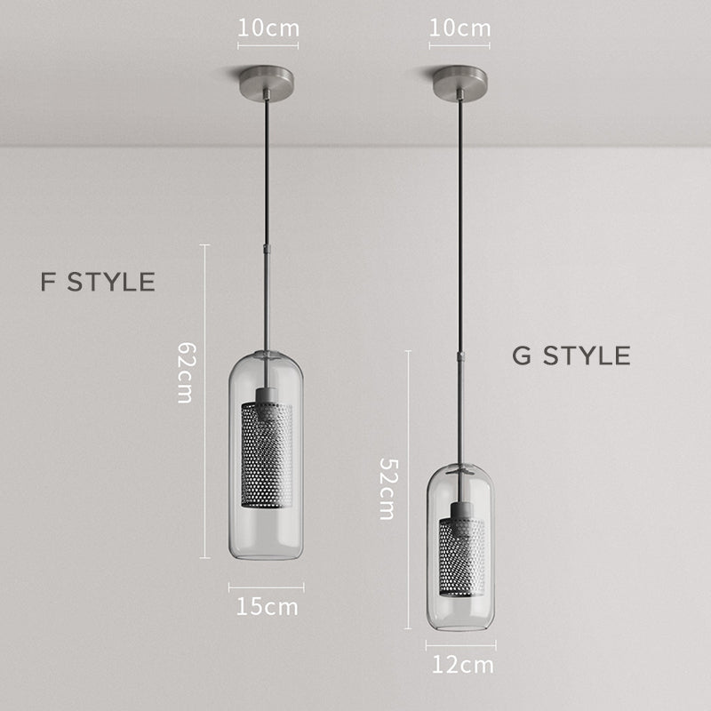 Hessa Contemporary Golden Pendant Light, Glass, Globe/Cylindric 8