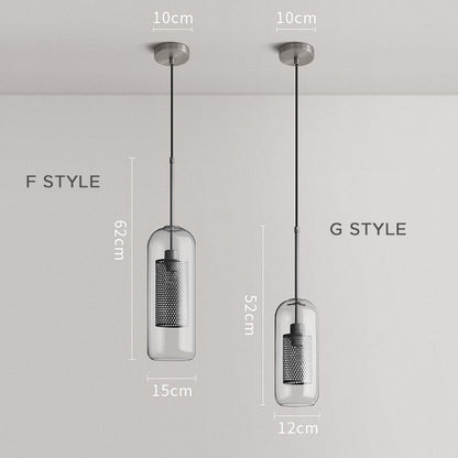Hessa Contemporary Golden Pendant Light, Glass, Globe/Cylindric 8