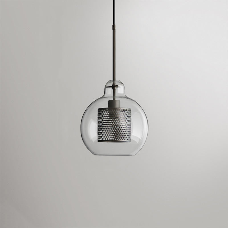 Hessa Contemporary Golden Pendant Light, Glass, Globe/Cylindric 9
