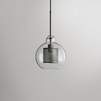 Hessa Contemporary Golden Pendant Light, Glass, Globe/Cylindric 9