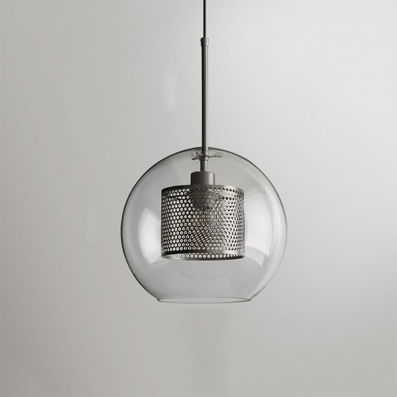 Hessa Contemporary Golden Pendant Light, Glass, Globe/Cylindric 11