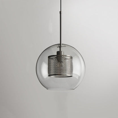 Hessa Contemporary Golden Pendant Light, Glass, Globe/Cylindric 11