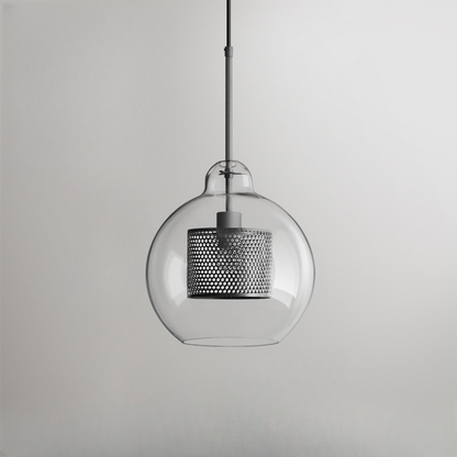 Hessa Contemporary Golden Pendant Light, Glass, Globe/Cylindric 12