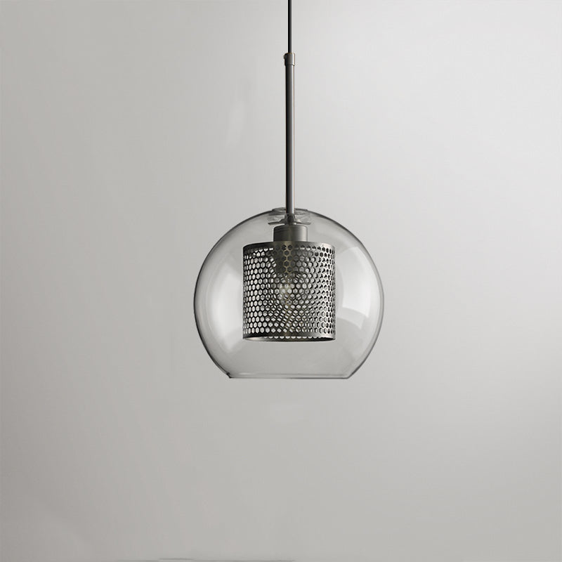 Hessa Contemporary Golden Pendant Light, Glass, Globe/Cylindric 18