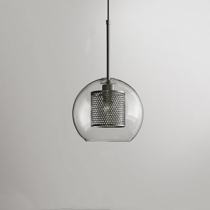 Hessa Contemporary Golden Pendant Light, Glass, Globe/Cylindric 18