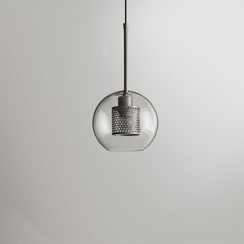 Hessa Contemporary Golden Pendant Light, Glass, Globe/Cylindric 16
