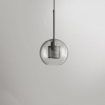 Hessa Contemporary Golden Pendant Light, Glass, Globe/Cylindric 16