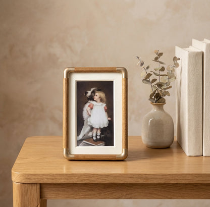 Elara Haus Photo Frame - Solid Wood Vintage Design for Tabletop Display