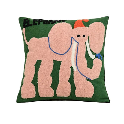 Elara Haus Pillow Cover - Polyester-Cotton Blend Cushion Covers with Nordic Animal Embroidery 6