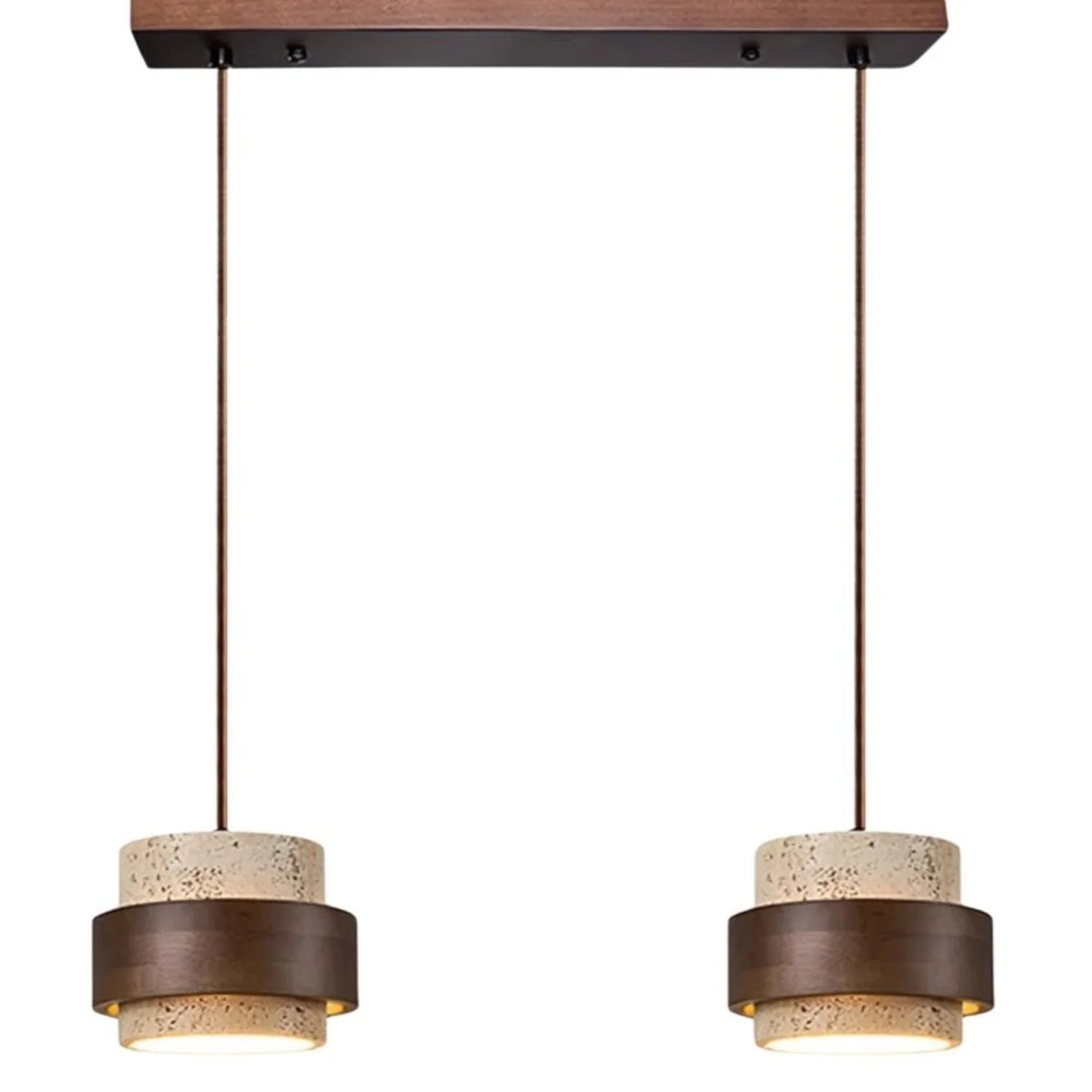 Orvina Wabi-Sabi Natural Travertine Cylinder Pendant Light - Japandi Stone Kitchen Island 15