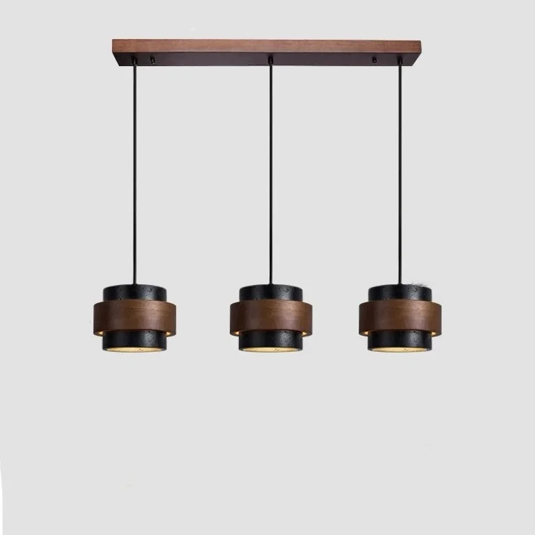 Orvina Wabi-Sabi Natural Travertine Cylinder Pendant Light - Japandi Stone Kitchen Island 17