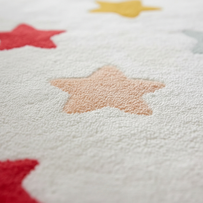 Elara Haus Playful Colorful Stars Anti-Slip Children's Rug