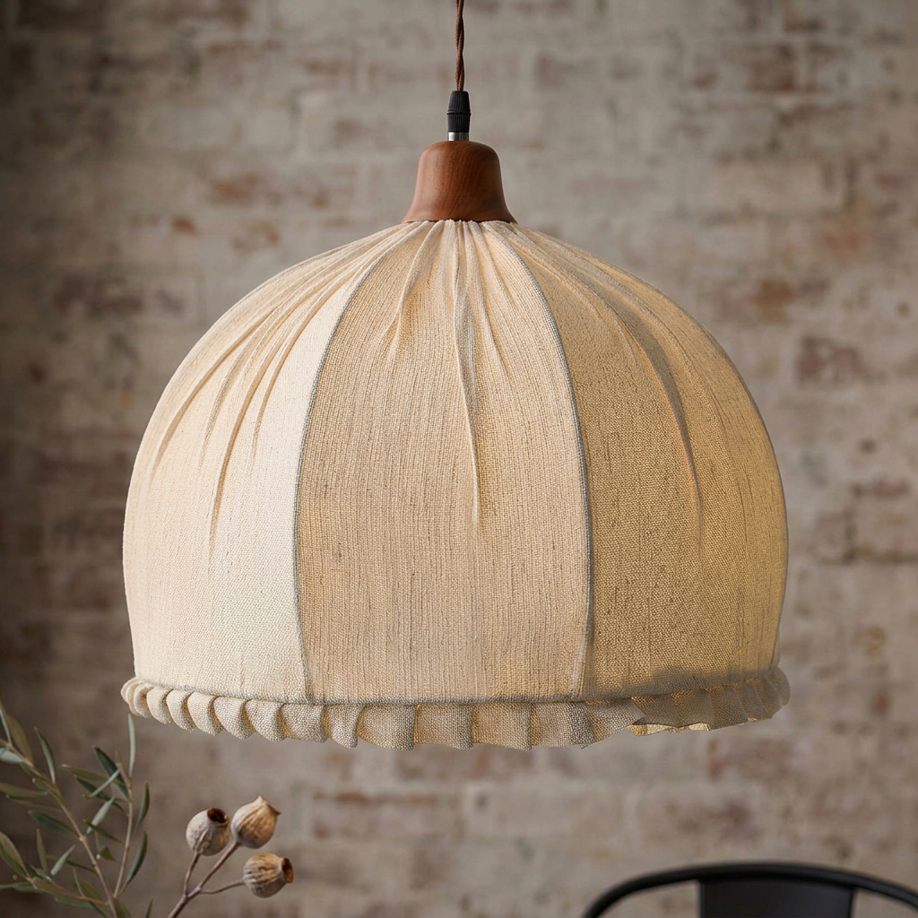 Elara Haus Pleated Linen Pendant Light