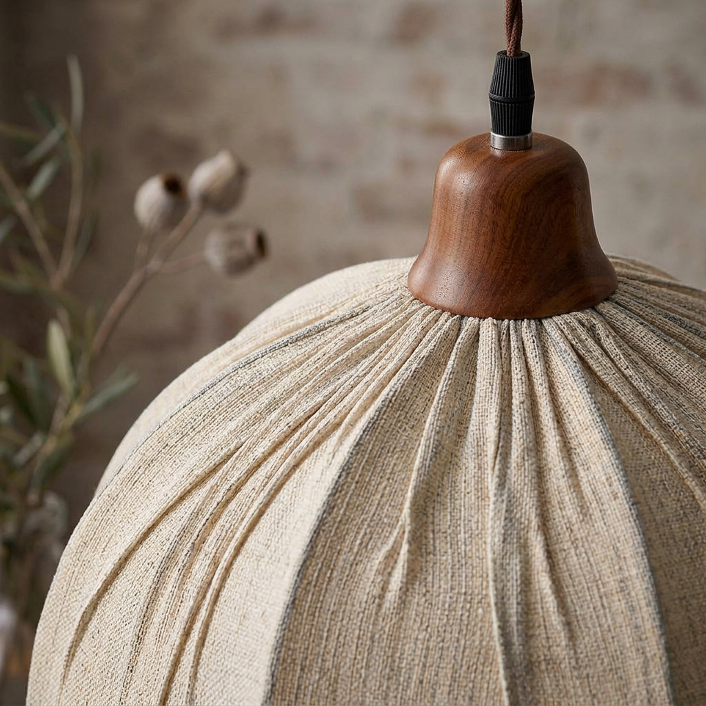 Elara Haus Pleated Linen Pendant Light