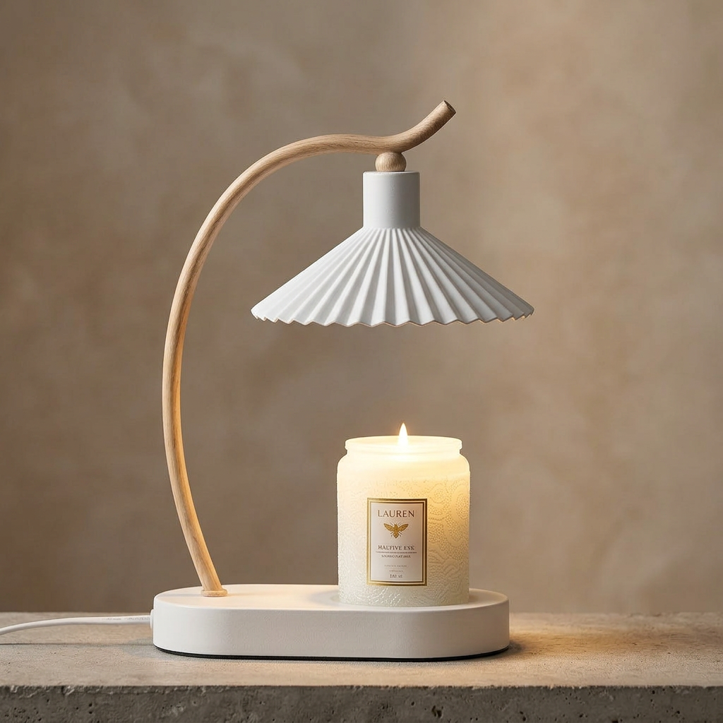 Elara Haus Pleated Shade Candle Warmer Lamp