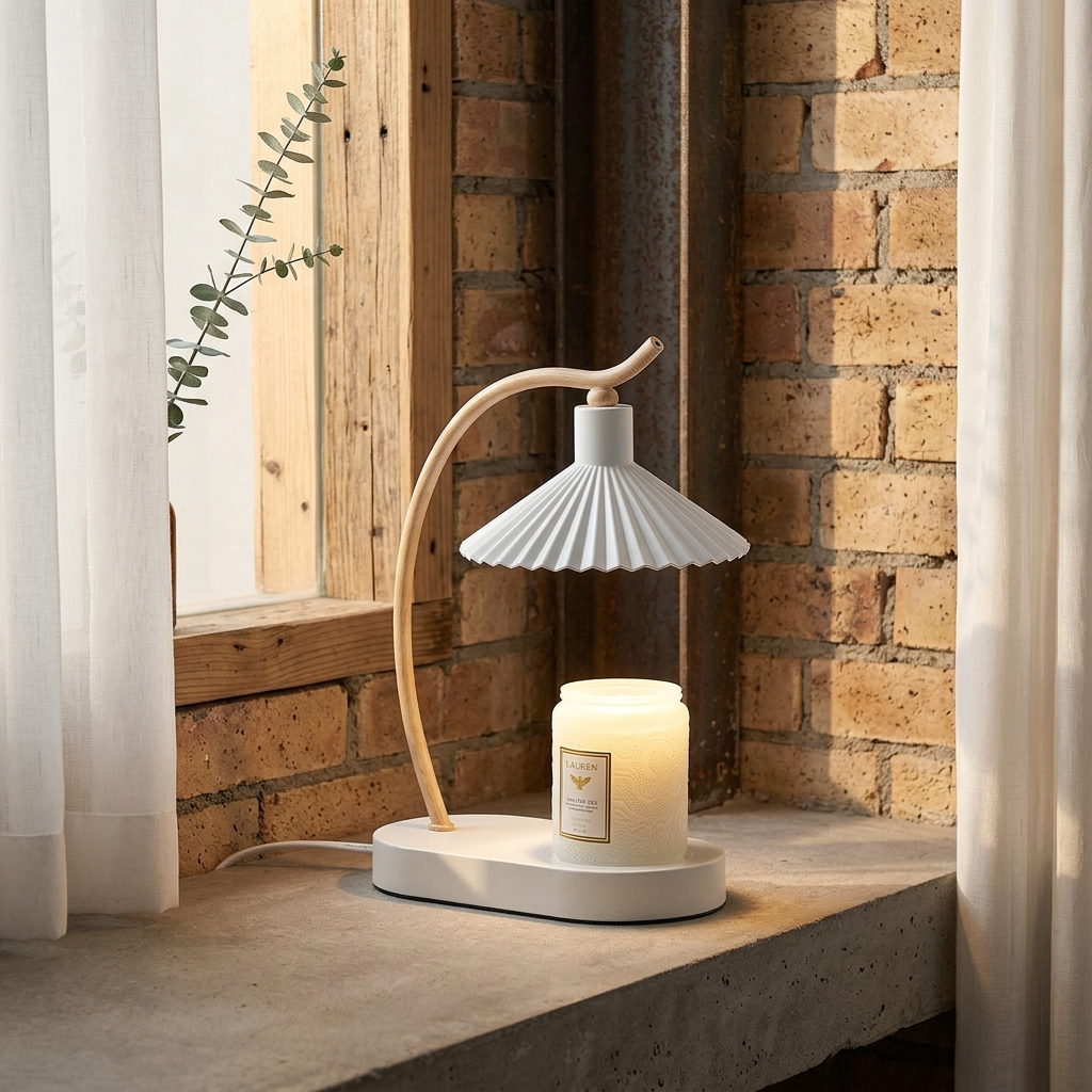 Elara Haus Pleated Shade Candle Warmer Lamp