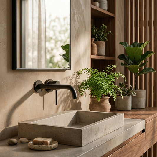 Elara Haus Polar Matte Architectural – In-Wall Recessed Spout & Mixer Set