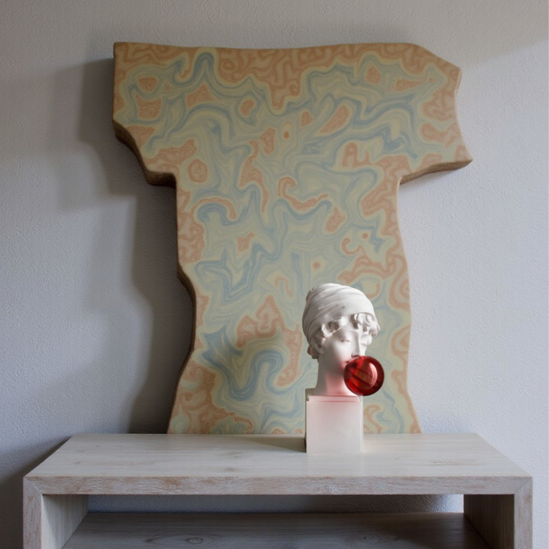 Elara Haus Pop Art David Bust with Pink Bubblegum – Classical Sculpture