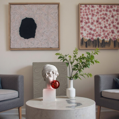 Elara Haus Pop Art David Bust with Pink Bubblegum – Classical Sculpture