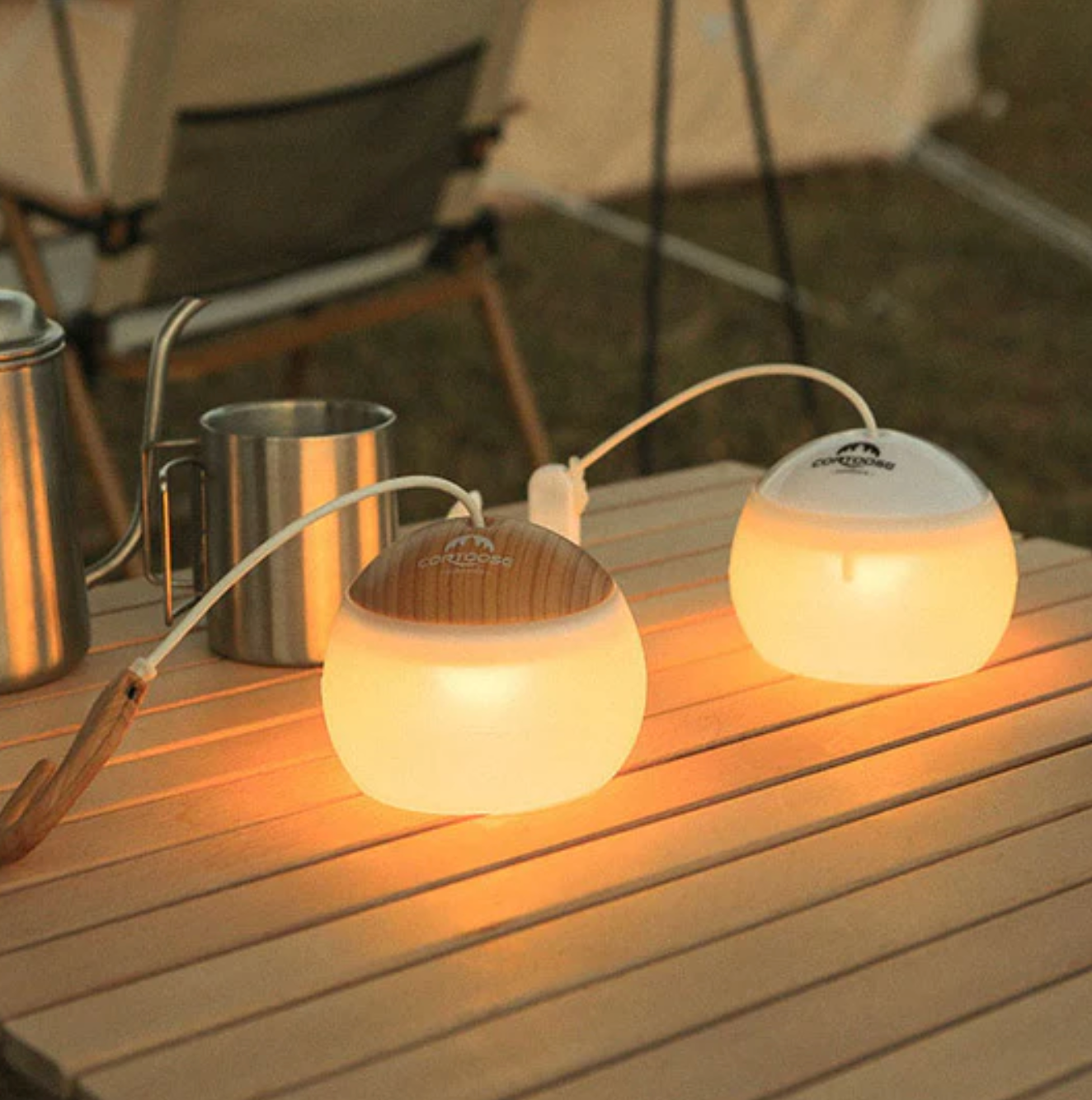 Portable LED camping lamp with handle – outdoor & scandi style 4