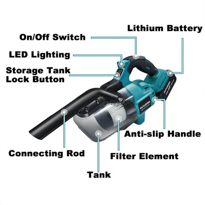 Aquila - Cordless Handheld Vacuum Cleaner 18V with Battery for Floors, Carpets, Cars, and Pet Hair 1