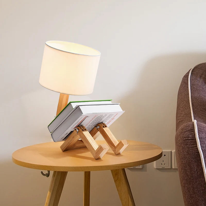 Designer wooden table lamp - adjustable, modern form of wooden work 3