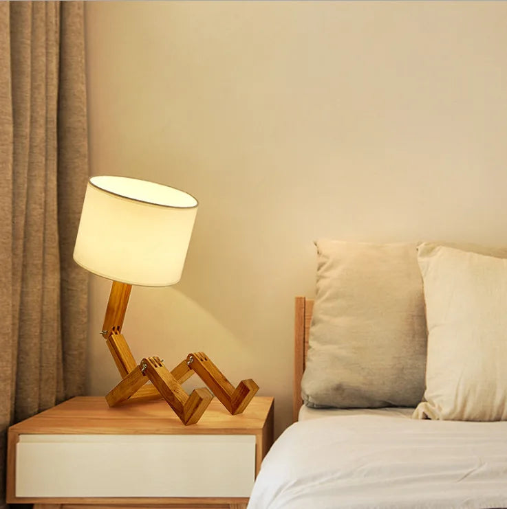 Designer wooden table lamp - adjustable, modern form of wooden work 4