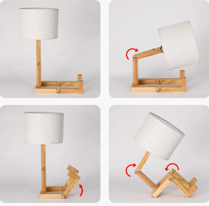 Designer wooden table lamp - adjustable, modern form of wooden work 5